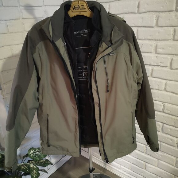 Wind River Men's Size Small Hooded Hyper Dri 2 Layer Moss Green Winter Jacket - Picture 1 of 16